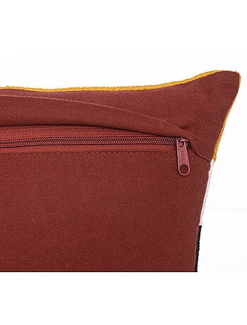 Coussin en coton brodé déhoussable HARY