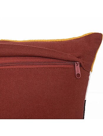 Coussin en coton brodé déhoussable HARY