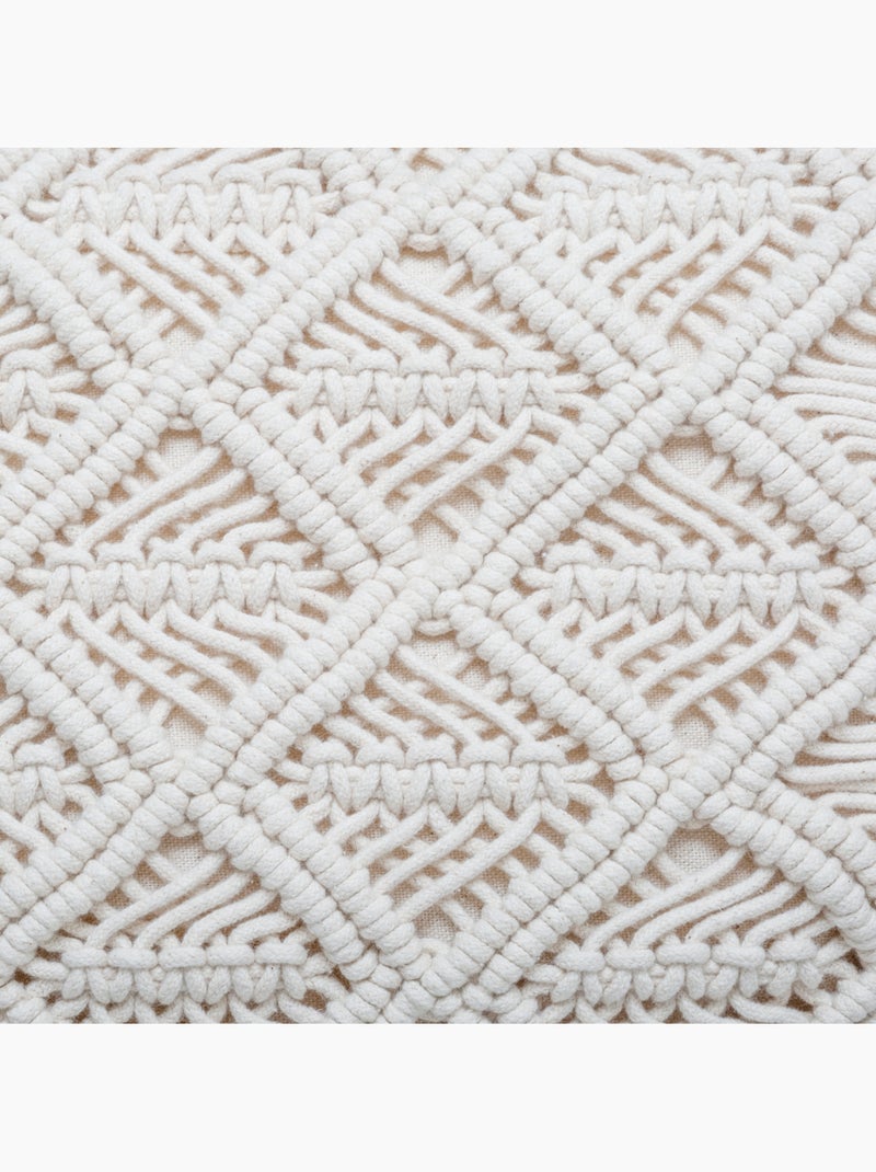 Coussin en macramé MACRAMÉ Ivoire - Kiabi