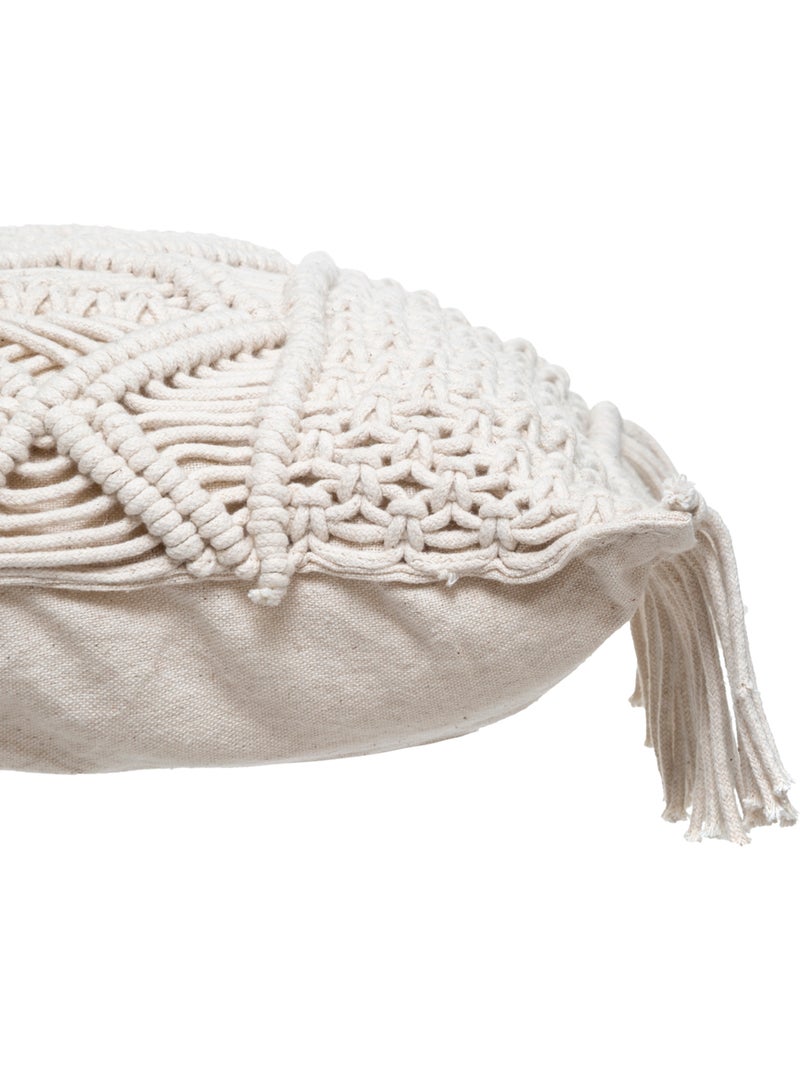 Coussin en macramé MACRAMÉ Ivoire - Kiabi
