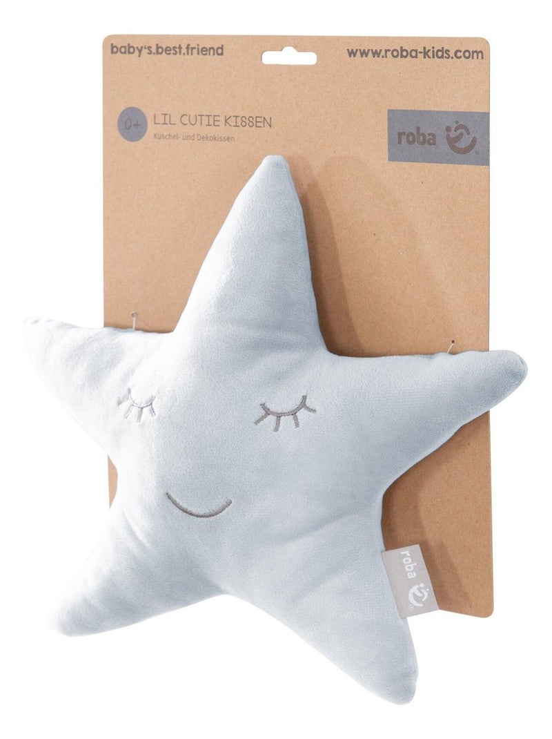 Coussin enfant étoile brodé 'Roba Style' Bleu clair - Kiabi