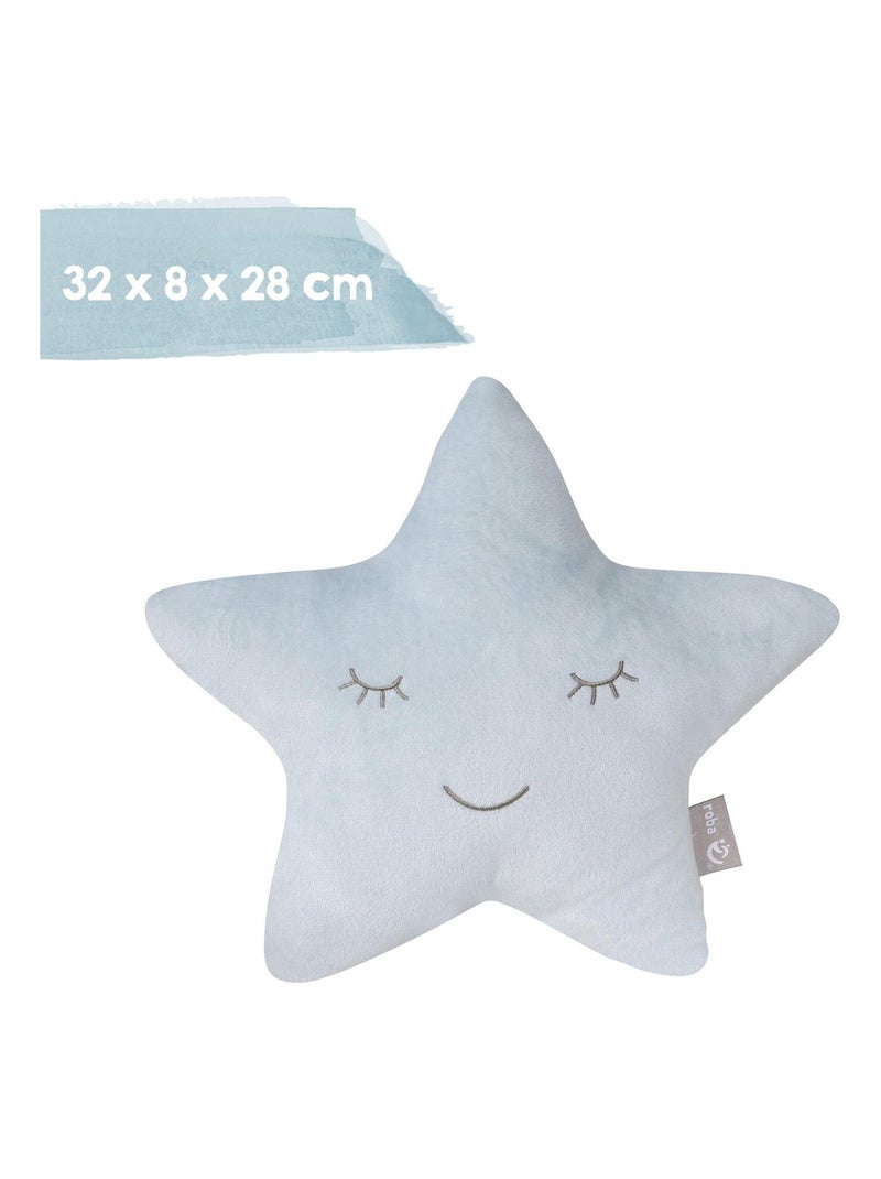 Coussin enfant étoile brodé 'Roba Style' Bleu clair - Kiabi