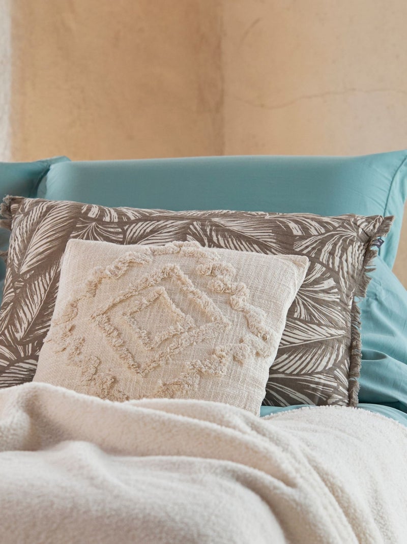 Coussin esprit berbère Beige chiné - Kiabi
