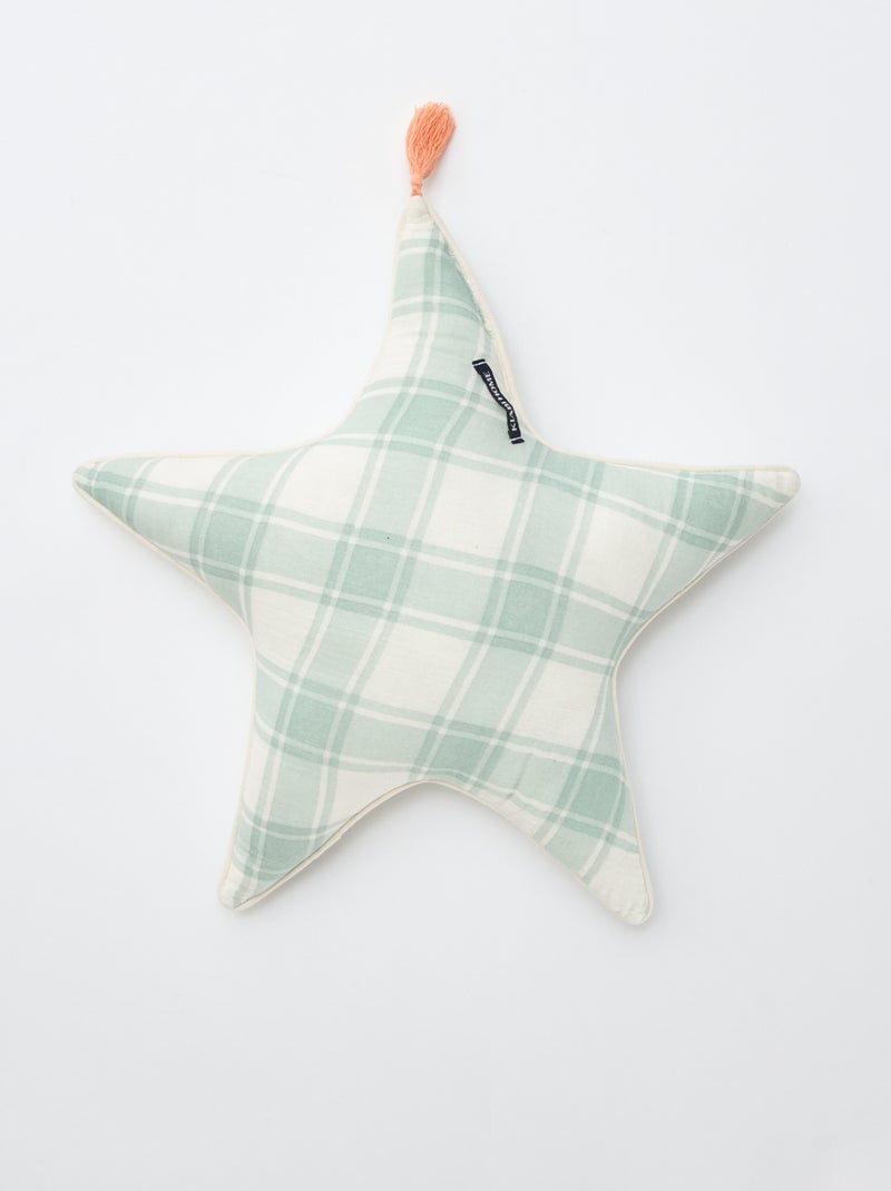 Coussin étoile en gaze de coton (50 x 45 cm) Vert - Kiabi
