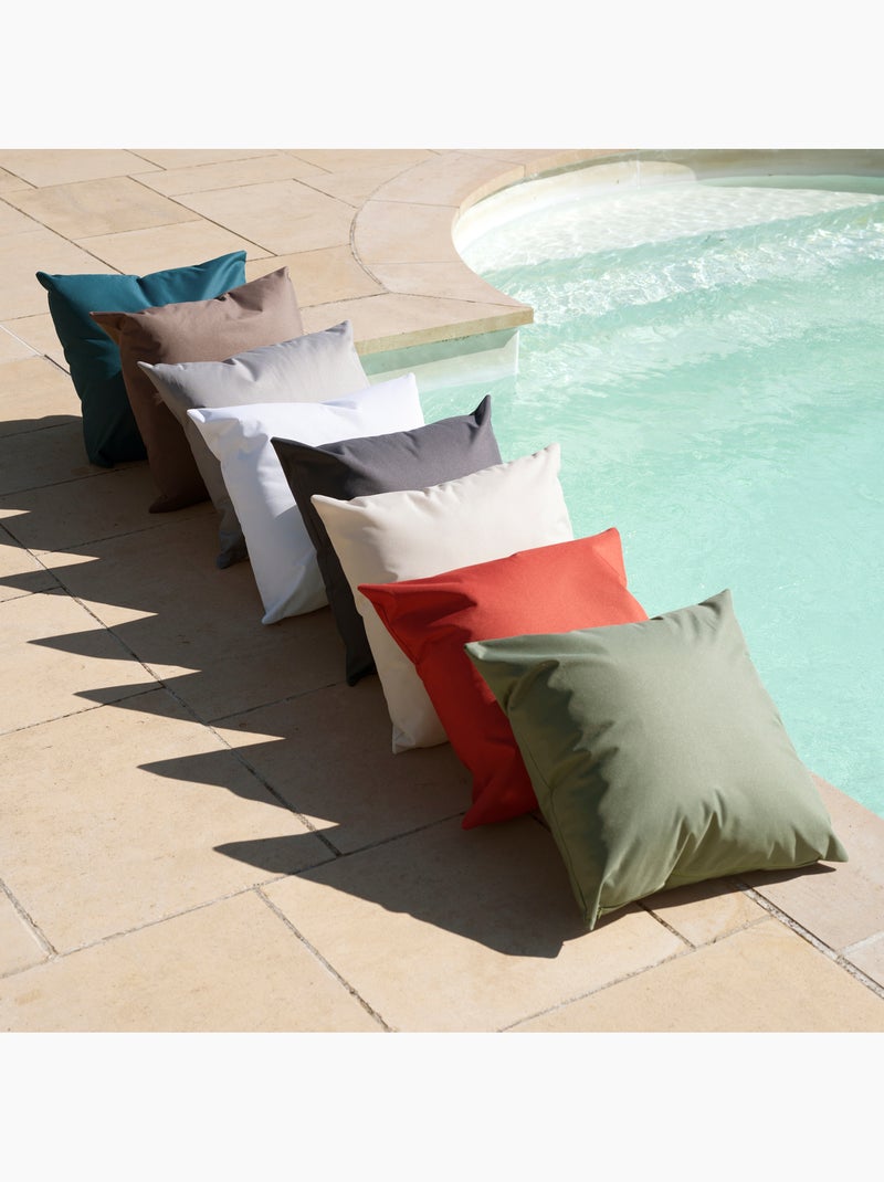 Coussin extérieur imperméable et déhoussable minorque Ecru - Kiabi