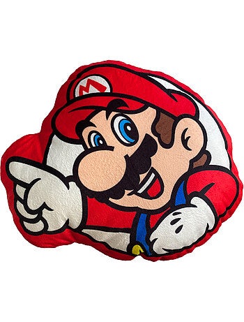 Coussin forme imprimé 100% polyester, super mario level up
