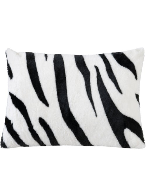 Coussin garni à motif zèbre avec dos en velours - Kiabi