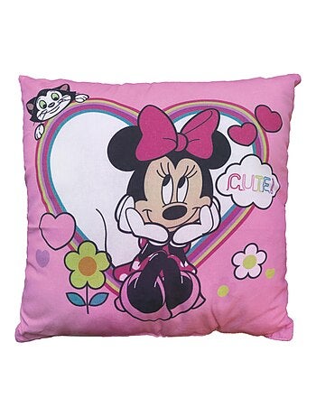 Coussin imprimé 100% coton, disney minnie shopping