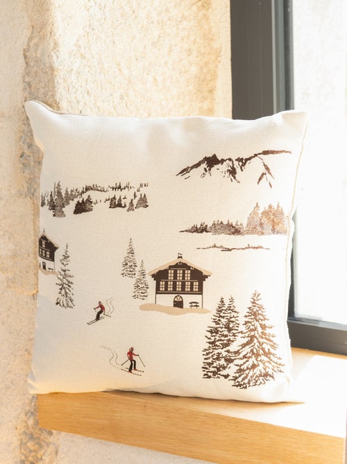 Coussin jacquard avec motif chalets - Kiabi Coussin jacquard avec motif chalets - Kiabi