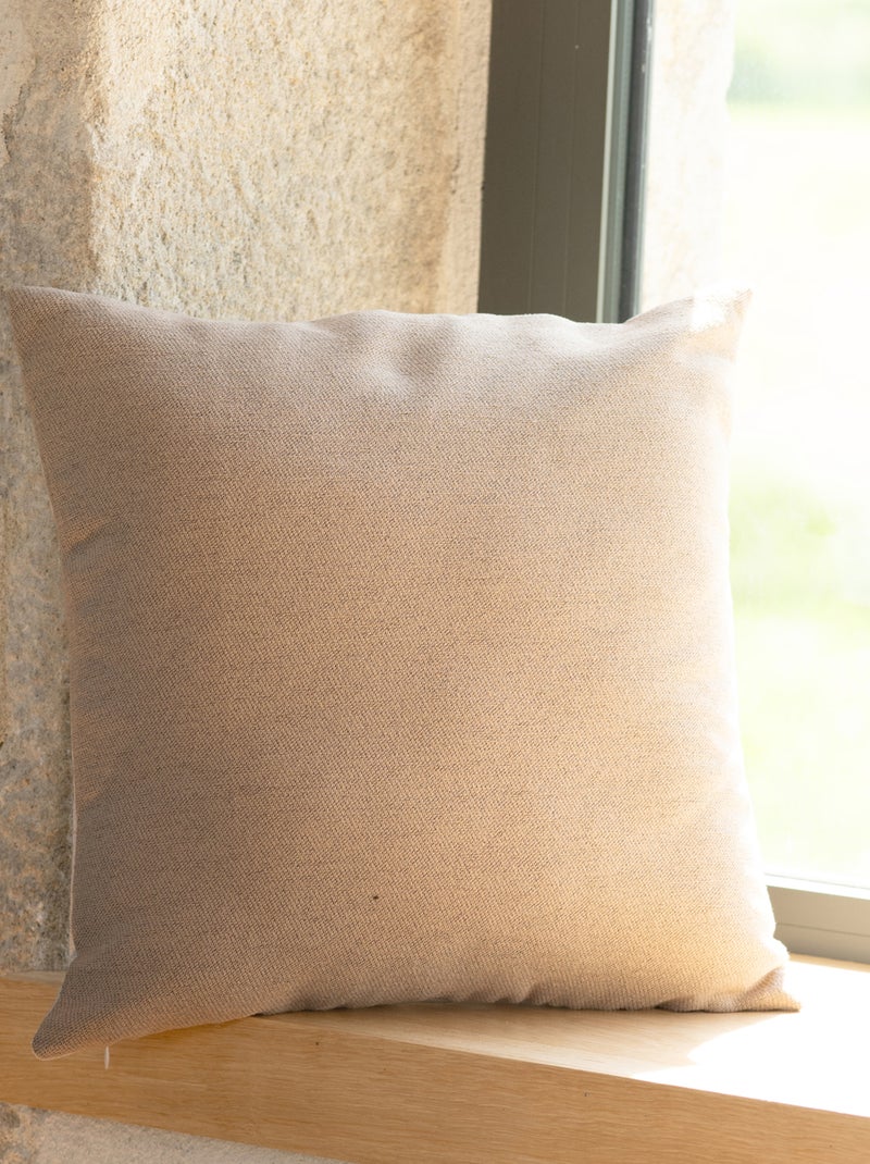 Coussin jacquard avec motif chalets Beige - Kiabi