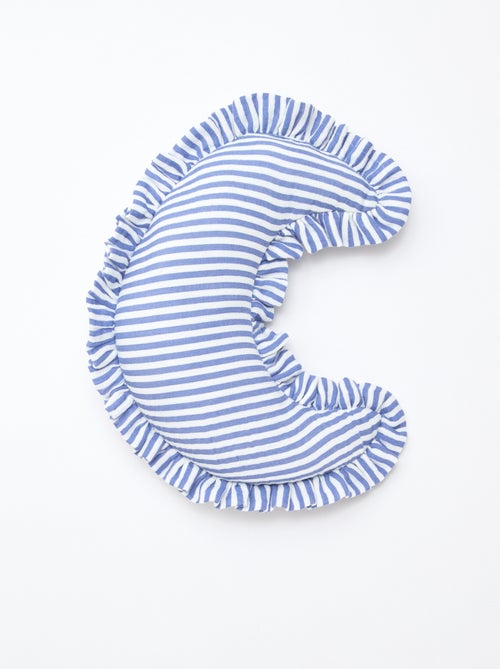 Coussin lune à rayures et volants - Kiabi