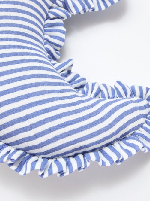 Coussin lune à rayures et volants - Kiabi