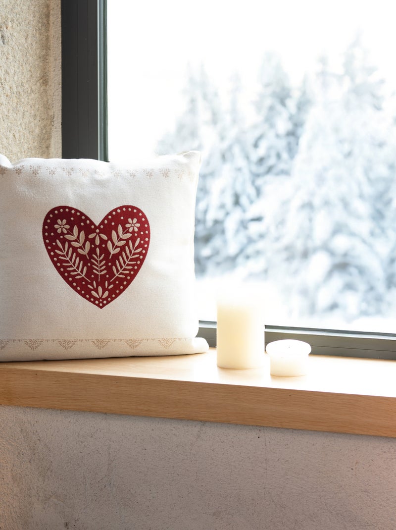 Coussin montagne cœur rouge Rouge - Kiabi
