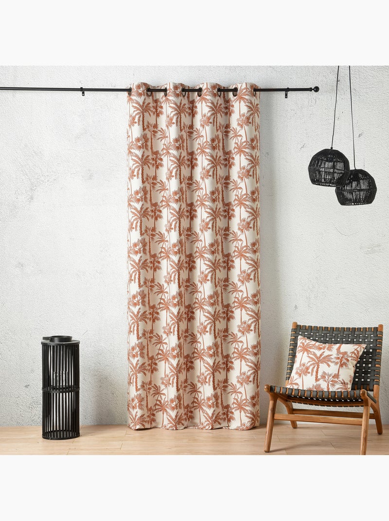 Coussin motif palmier tissé Terracotta - Kiabi