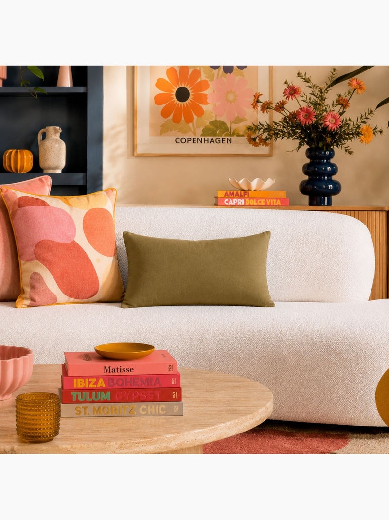 Coussin non déhoussable en coton uni Bronze - Kiabi