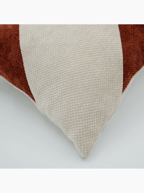 Coussin rectangulaire en velours chenille à motif graphique - Kiabi
