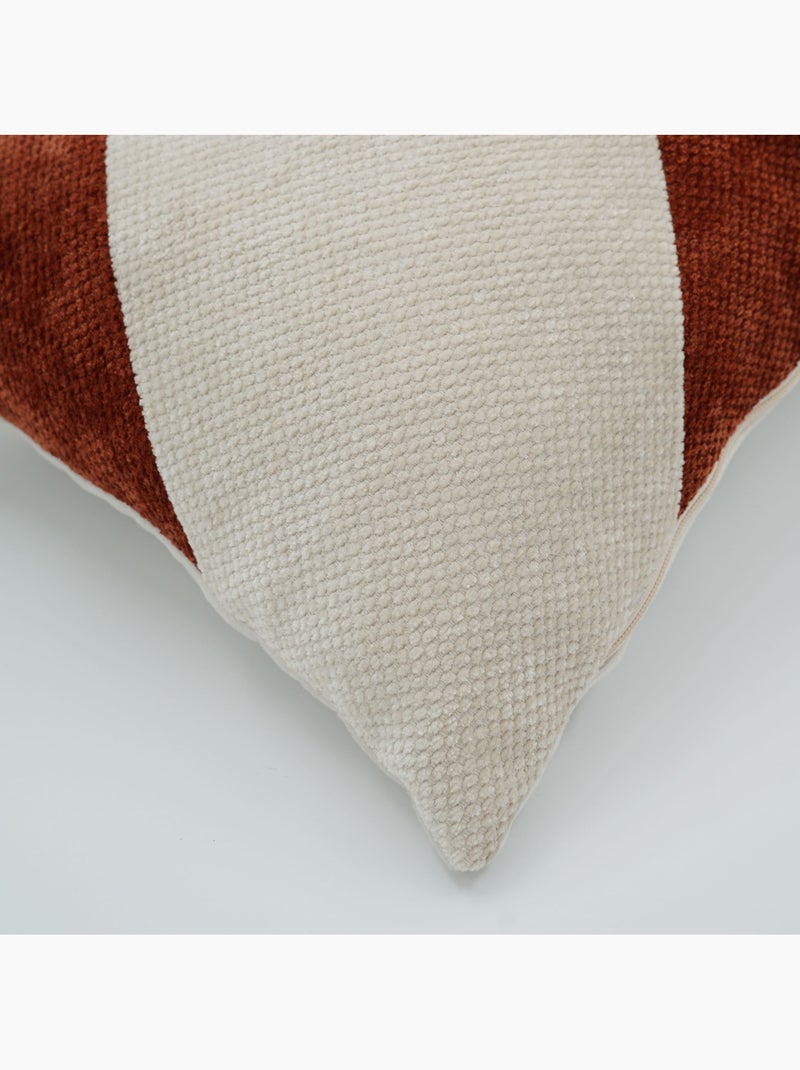 Coussin rectangulaire en velours chenille à motif graphique Rouge - Kiabi