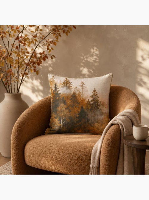Coussin réversible imprimé aquarelle forêt - Kiabi Coussin réversible imprimé aquarelle forêt - Kiabi