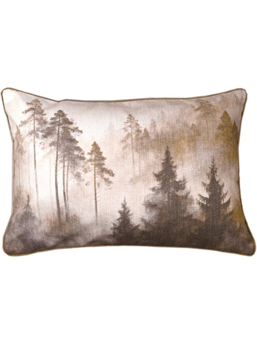 Coussin réversible motif aquarelle forêt - Kiabi