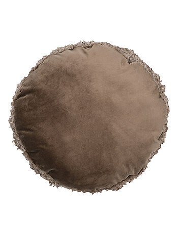 Coussin rond bouclette doudou