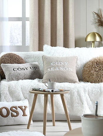 Coussin rond bouclette doudou