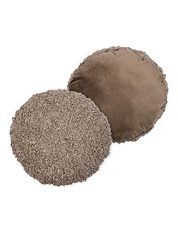 Coussin rond bouclette doudou