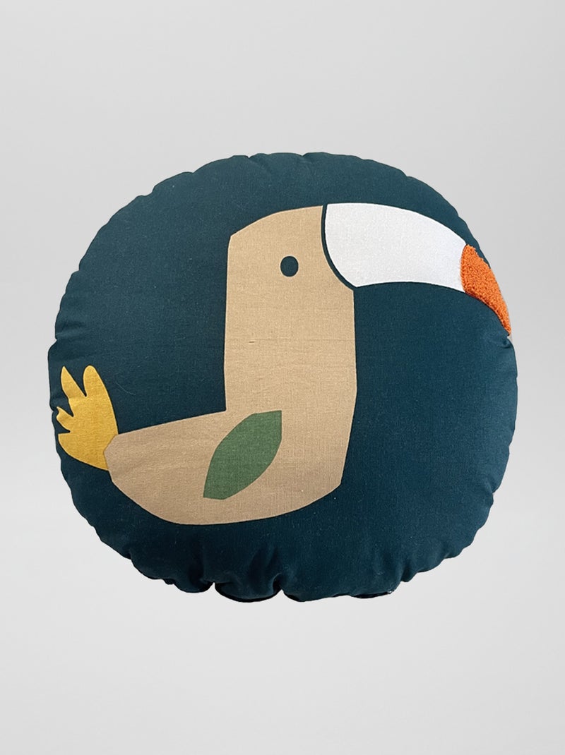 Coussin rond 'Toucan' Bleu - Kiabi