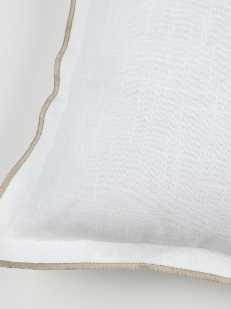 Coussin volant plat feston noir coton Blanc - Kiabi