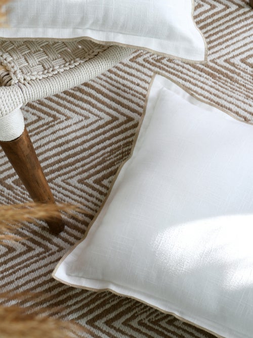 Coussin volant plat feston noir coton - Kiabi