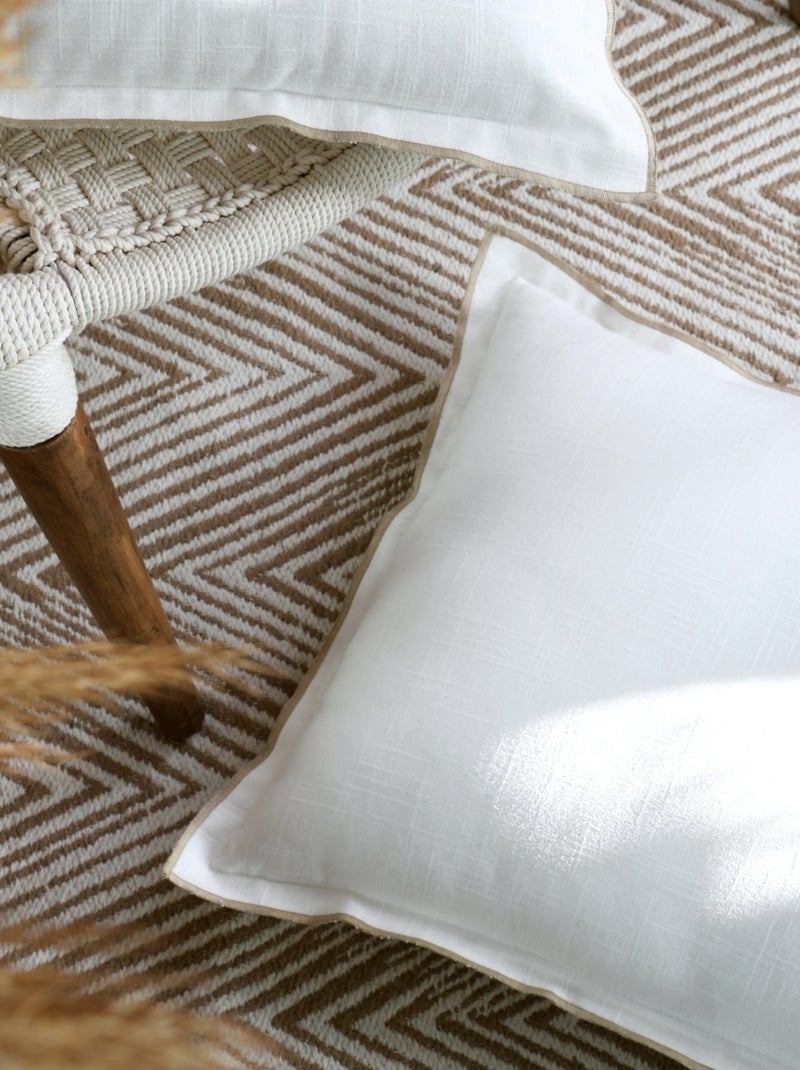 Coussin volant plat feston noir coton Blanc - Kiabi