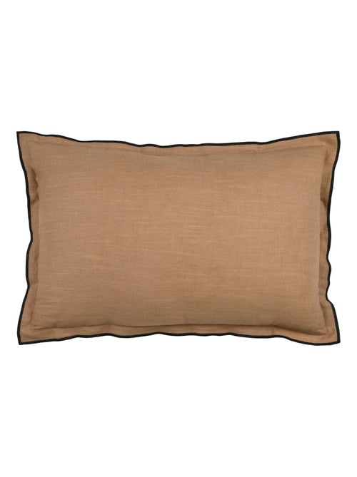 Coussin volant plat feston noir coton - Kiabi
