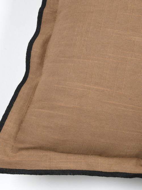 Coussin volant plat feston noir coton - Kiabi