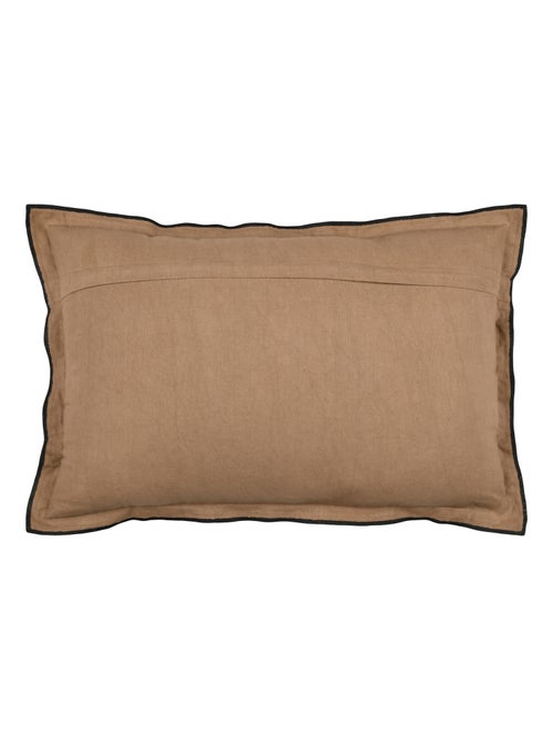 Coussin volant plat feston noir coton - Kiabi