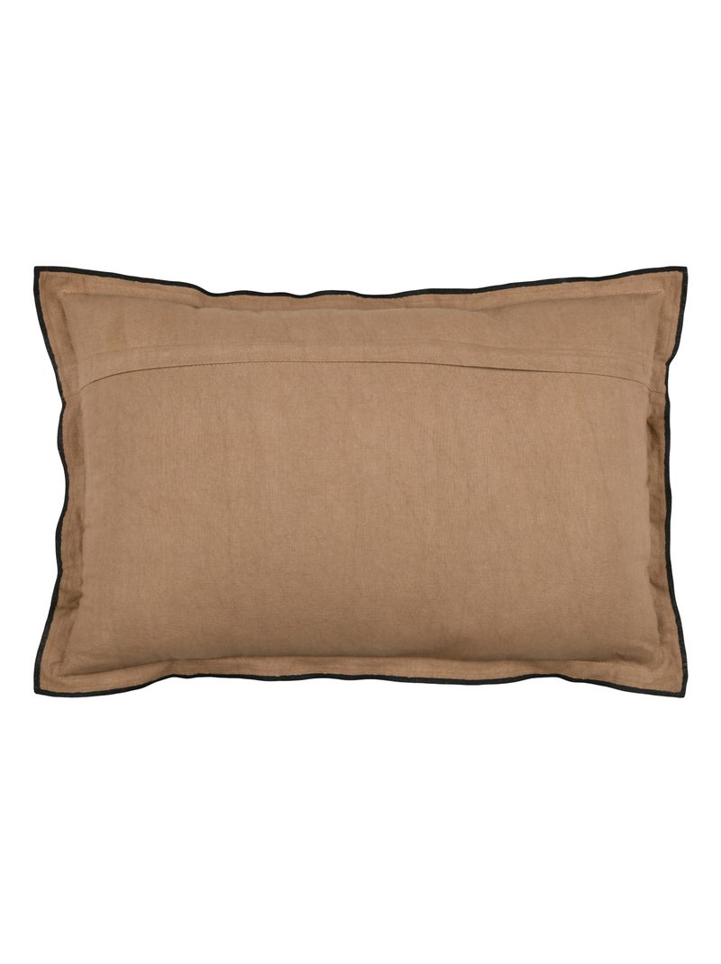 Coussin volant plat feston noir coton Marron clair - Kiabi