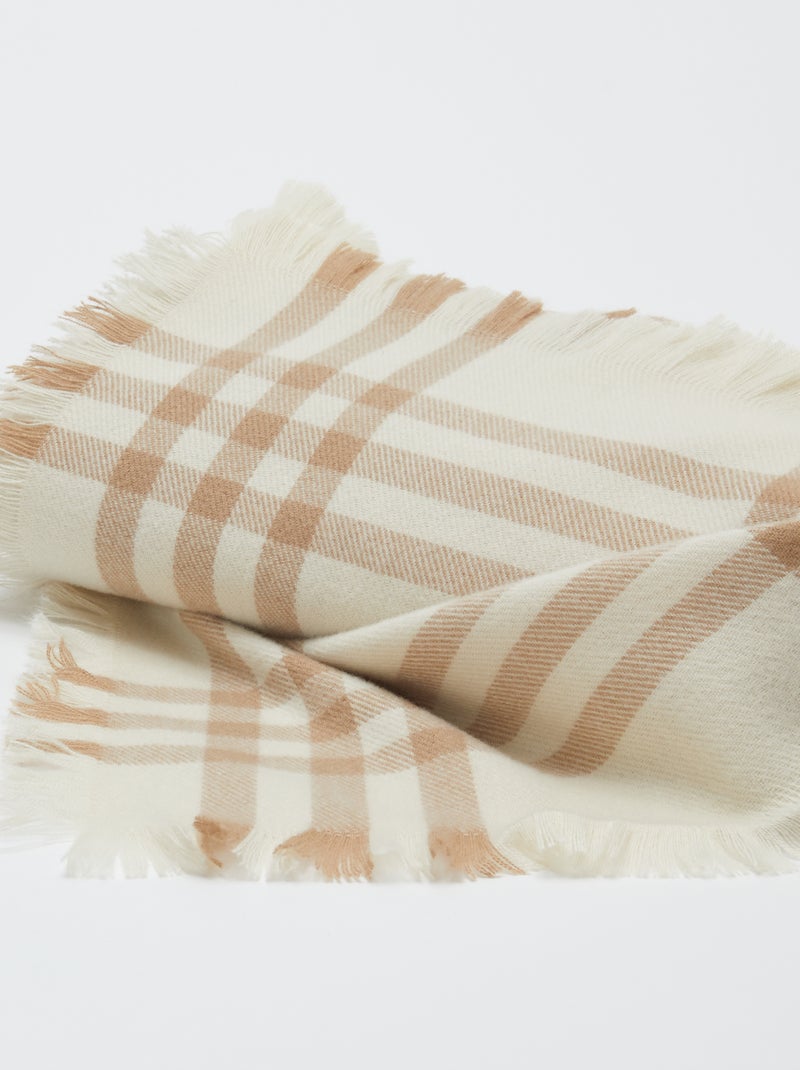 Couverture à carreaux 160 x 130 cm - Kiabi Home Blanc - Kiabi