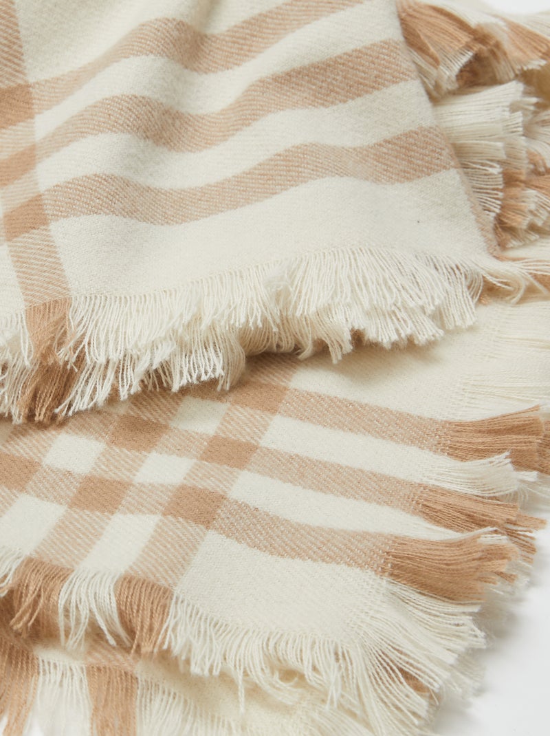 Couverture à carreaux 160 x 130 cm - Kiabi Home Blanc - Kiabi