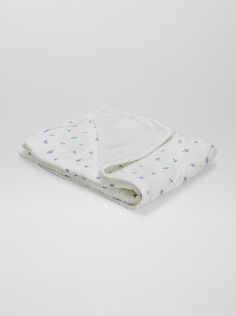 Couverture avec imprimé Blanc avec fleurs - Kiabi