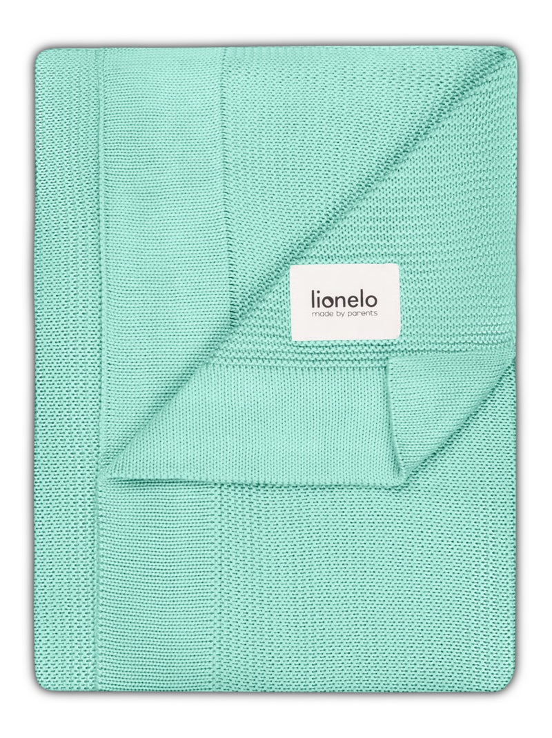 Couverture bébé 100% coton LIONELO - Hypoallergénique - Antibactérien - 100 × 75 cm Vert - Kiabi