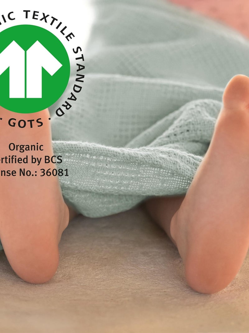 Couverture bébé à aspect tricoté en coton Bio - ROBA 'lil planet' Vert - Kiabi