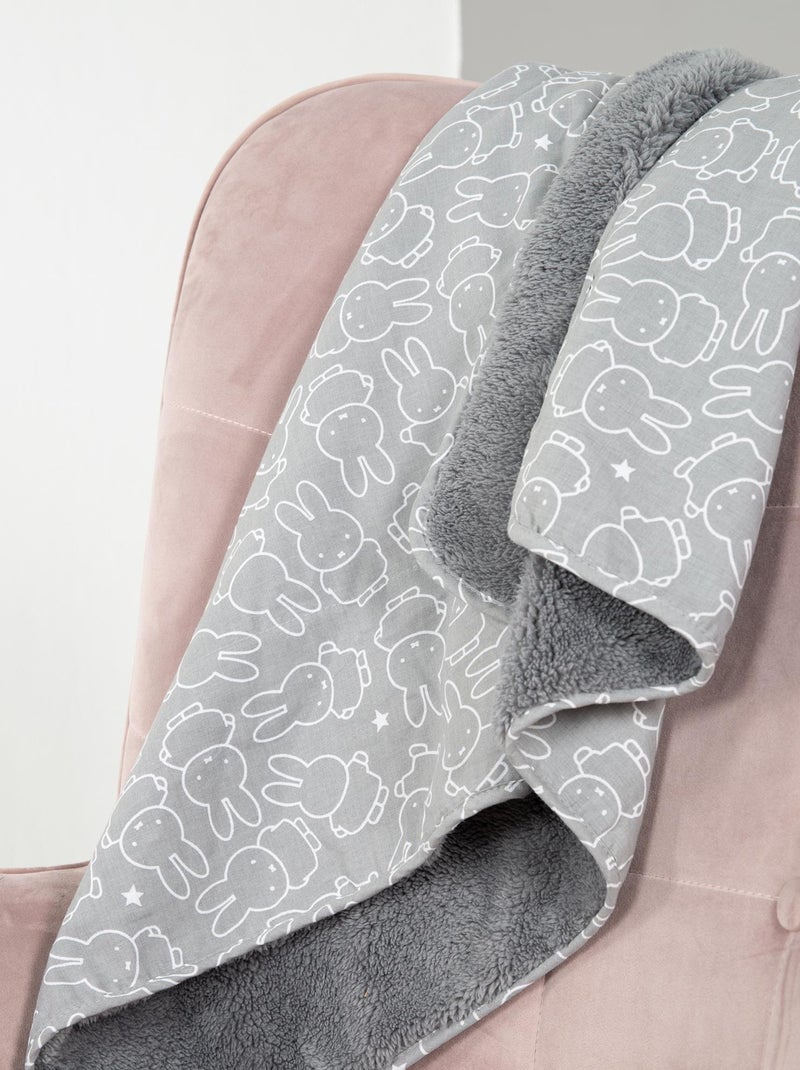 Couverture bébé en jersey de coton et polaire 'Miffy®' ROBA Gris - Kiabi