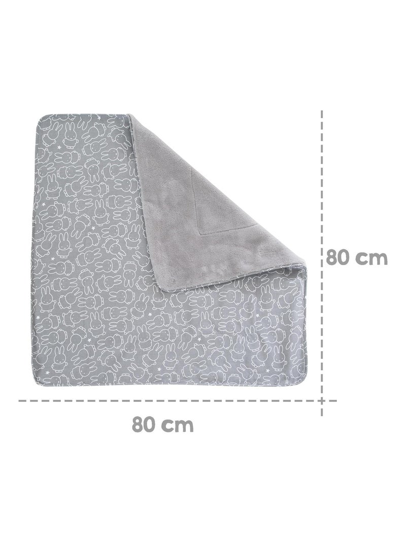 Couverture bébé en jersey de coton et polaire 'Miffy®' ROBA Gris - Kiabi