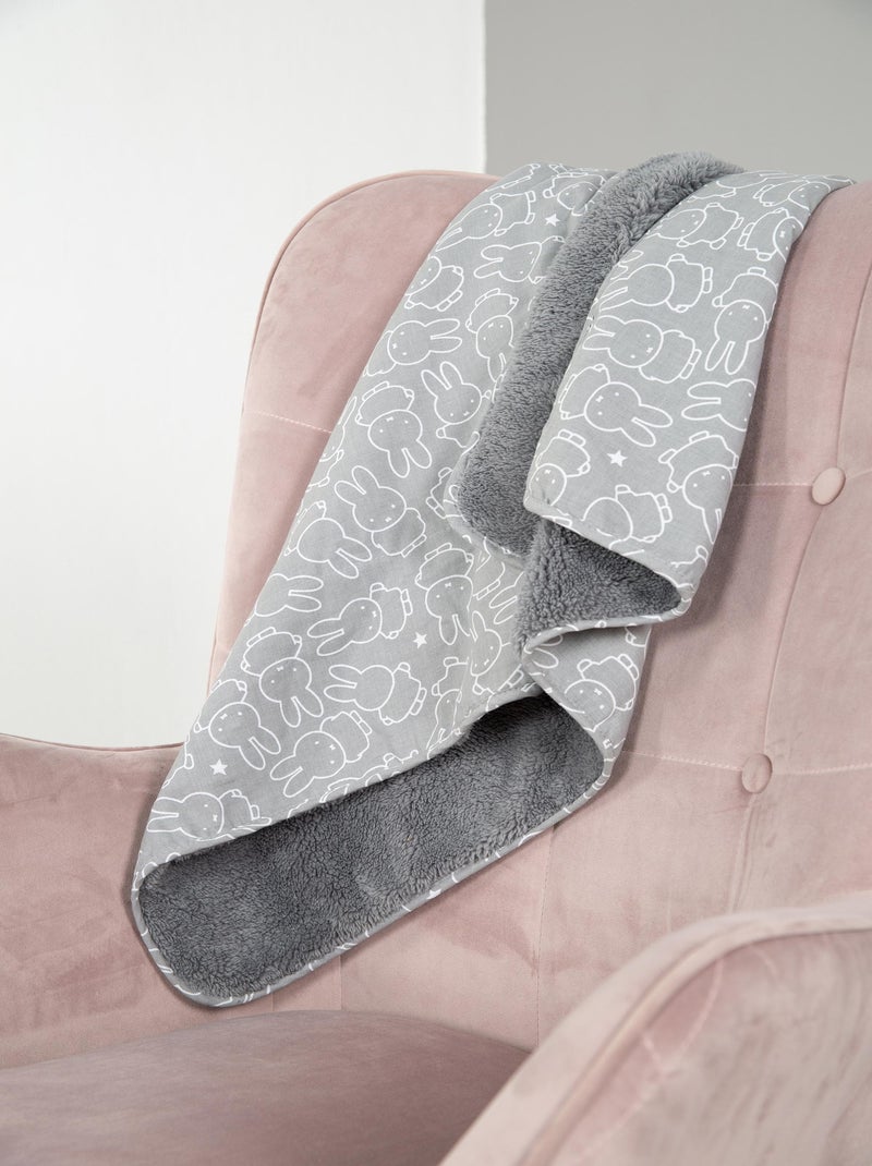 Couverture bébé en jersey de coton et polaire 'Miffy®' ROBA Gris - Kiabi