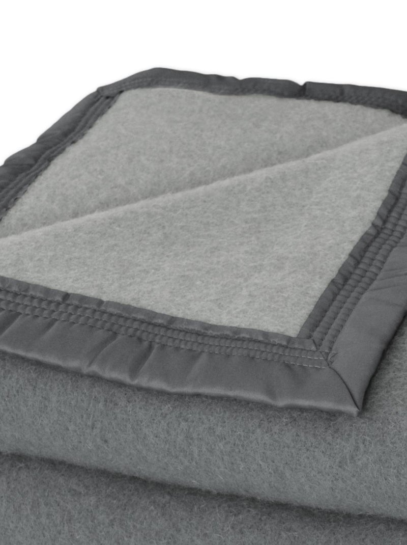 Couverture en 100% pure laine vierge 500g/m² gris anthracite - Kiabi
