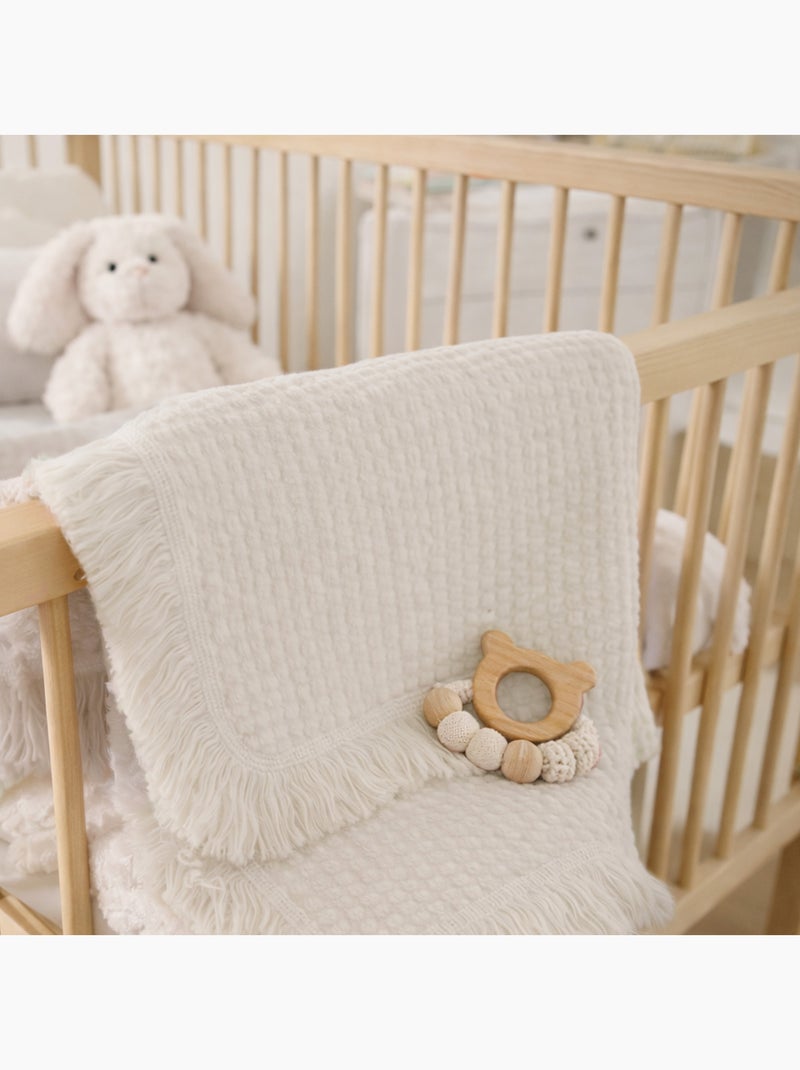 Couverture en coton - LIONELO - 70 x 100 cm - 100 % coton - 280gsm/m2 Beige - Kiabi