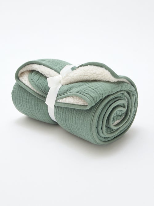 Couverture en gaze de coton et polaire - Kiabi