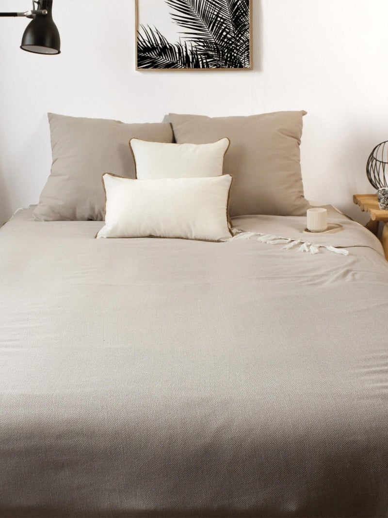 Couverture en jacquard Beige - Kiabi