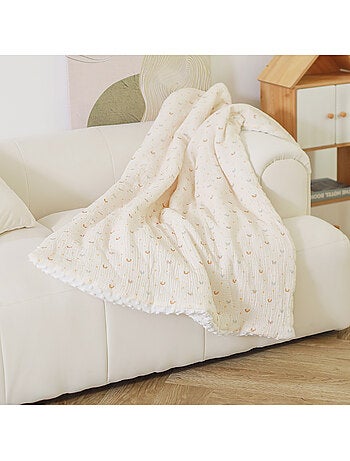 Couverture enfant 100x135 en gaze de coton Oeko-Tex et minky | SUPERBE BEBE