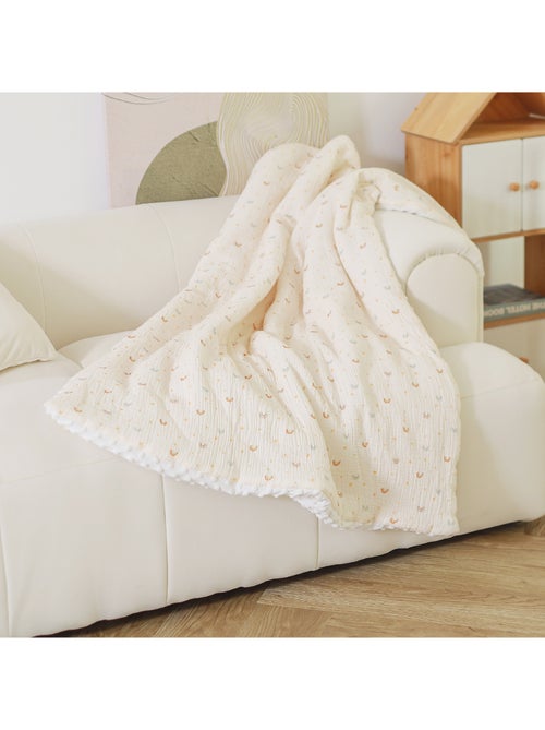 Couverture enfant 100x135 en gaze de coton Oeko-Tex et minky | SUPERBE BEBE - Kiabi Couverture enfant 100x135 en gaze de coton Oeko-Tex et minky | SUPERBE BEBE - Kiabi