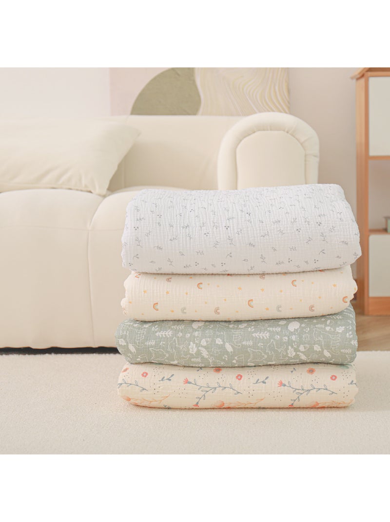 Couverture enfant 75x100 en gaze de coton Oeko-Tex et minky | SUPERBE BEBE Gris - Kiabi