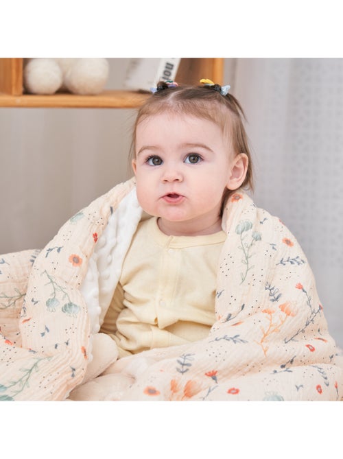 Couverture enfant 75x100 en gaze de coton Oeko-Tex et minky | SUPERBE BEBE - Kiabi Couverture enfant 75x100 en gaze de coton Oeko-Tex et minky | SUPERBE BEBE - Kiabi
